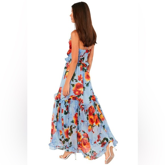 MISA LOS ANGELES Dallin Tiered Floral-Print Ruffle-Trim Halter Maxi Dress - Picture 2 of 3